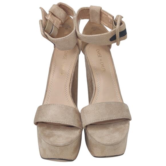 New Tan Y2K Platforms Sz 6 faux suede - Picture 2 of 8